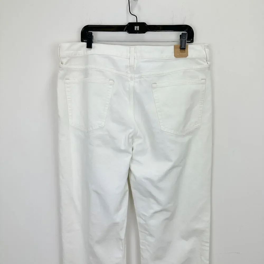 J.Crew Classic Jean White Rigid Denim Relaxed Straight Mens W 34 L 34 NWT